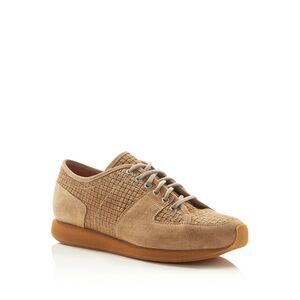 CHRISTIAN KIMBER Mens Beige Eidos Aperture Wedge Leather Athletic Sneakers 41